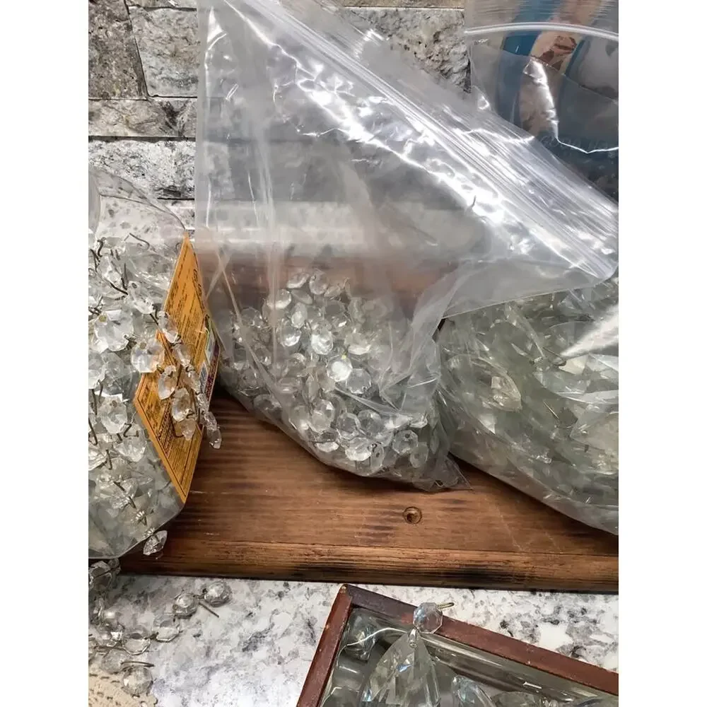 Bulk Lot of Vintage Crystal Chandelier Prisms and Parts